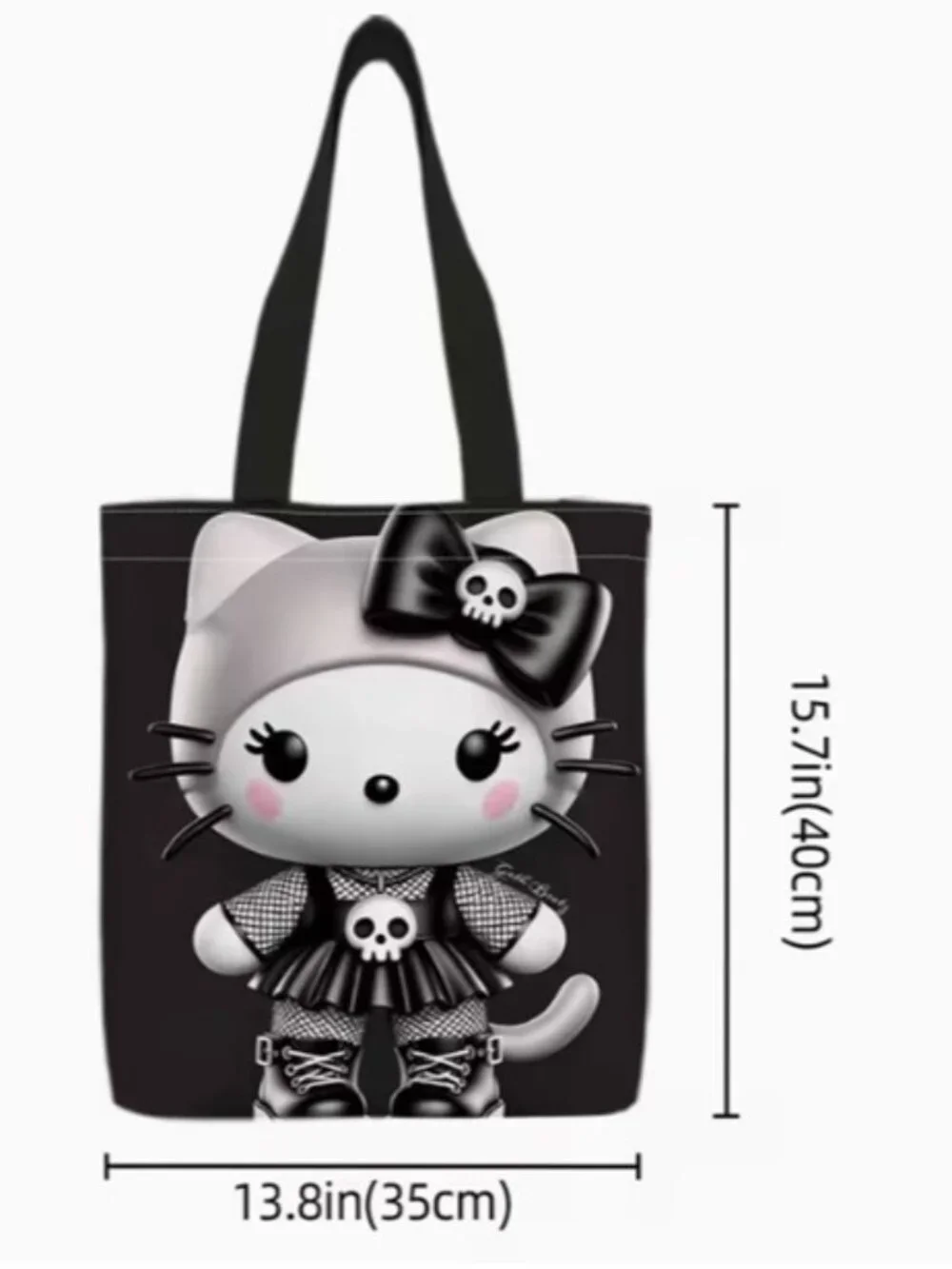 HELLO KITTY “Goth” Black & White Tote Bag (BRAND-NEW & SUPER CUTE!)‎